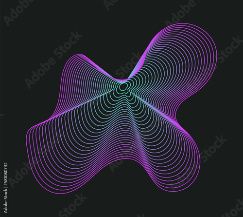 Abstract geometric shapes trending futuristic line design elements, infographic shapes. Modern trendy retro futurism digital vaporwave. Retrofuturistic Vector illustration for UI and UX