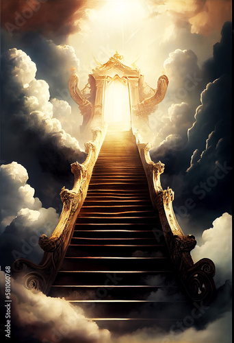 Obraz na płótnie stairway to heaven, gates of heaven. Generative ai