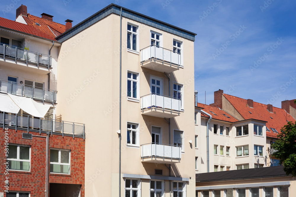 Modernes Wohngebäude , Mehrfamilienhaus, Osnabrück, Niedersachsen, Deutschland