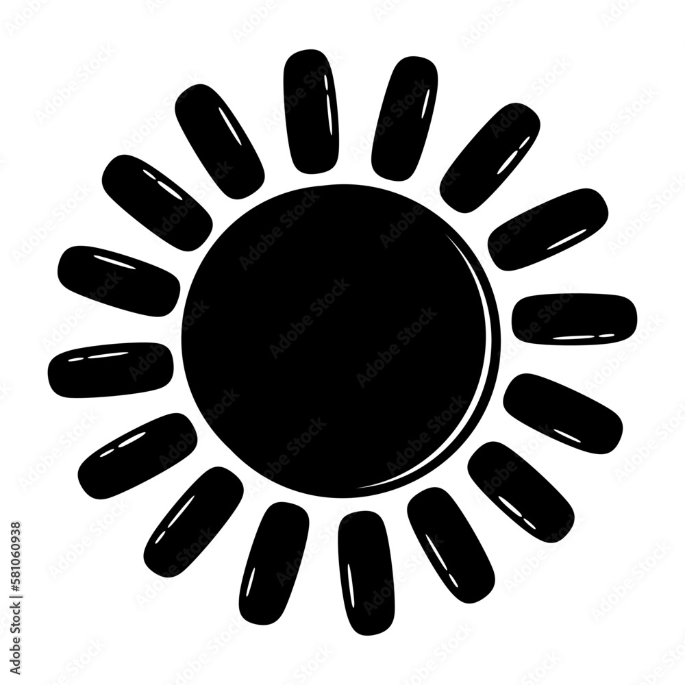 Sun icon clipart. Vector illustration flat design.