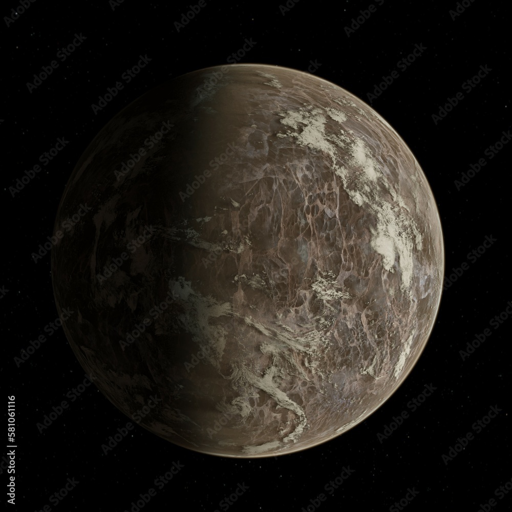 Naklejka premium 3D illustration of an exoplanet.