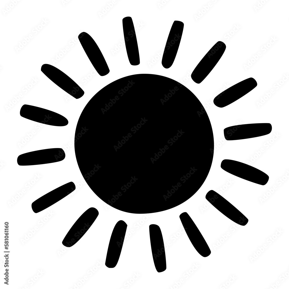 Sun icon clipart. Vector illustration flat design.