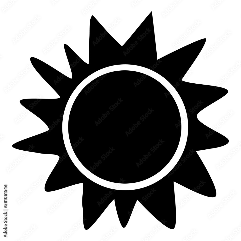 Sun icon clipart. Vector illustration flat design.
