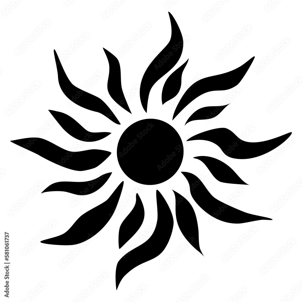 Sun icon clipart. Vector illustration flat design.