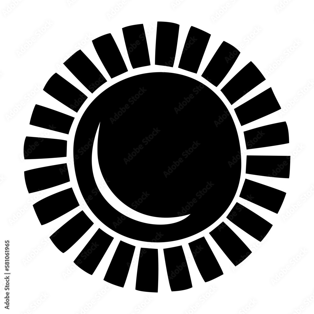 Sun icon clipart. Vector illustration flat design.