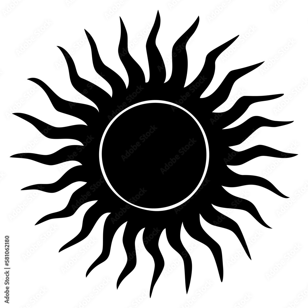 Sun icon clipart. Vector illustration flat design.