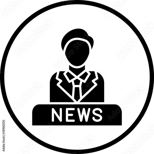 Vector Design News Anchor Icon Style