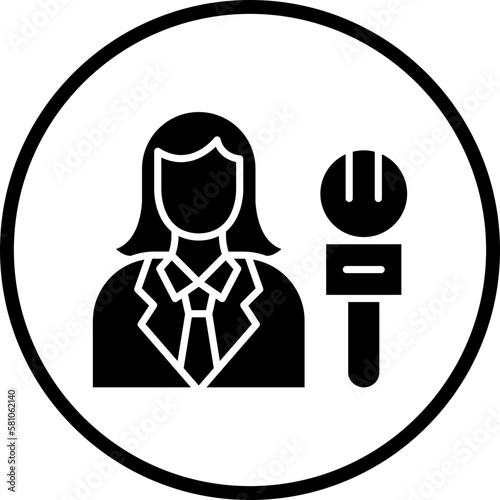 Vector Design Female Journalist Icon Style