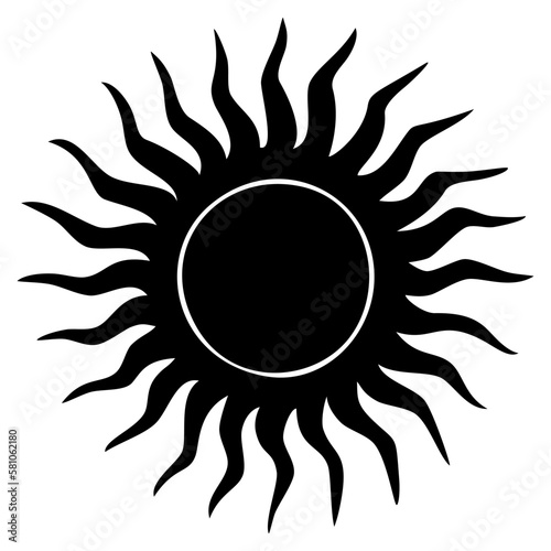 Sun icon clipart. Vector illustration flat design.