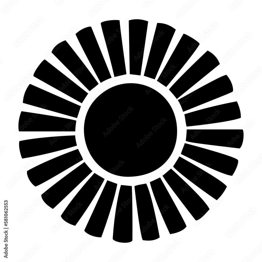 Sun icon clipart. Vector illustration flat design.