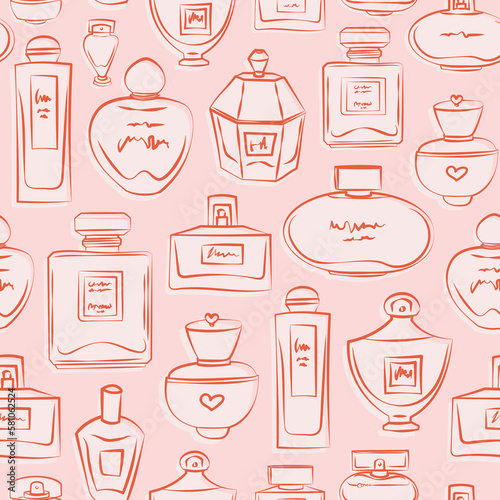 Perfume Bottles Seamless Pattern