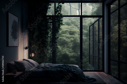 Eco-Friendly Living: A bed Room with Natural Light and Sustainable Furnishings. Generative AI