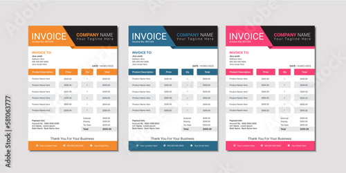vector flat design e commerce invoice template