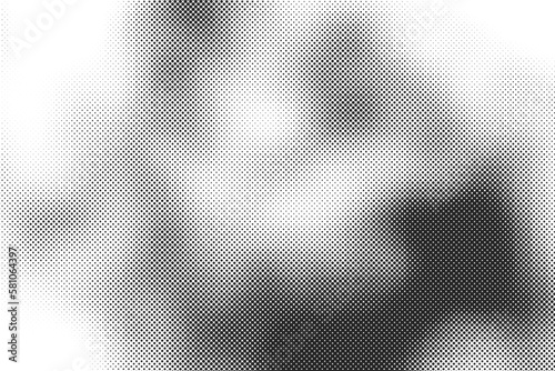 Abstract random black gradient halftone circle texture isolated on white background. Geometric vector shape elements pattern for presentation design. Fit for corporate, business talks