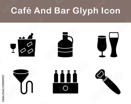 Cafe And Bar Vector Icon Set