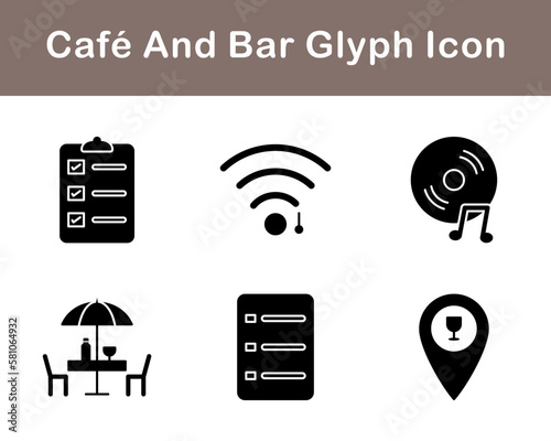 Cafe And Bar Vector Icon Set