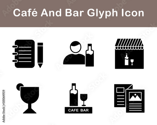 Cafe And Bar Vector Icon Set