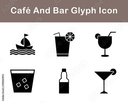 Cafe And Bar Vector Icon Set