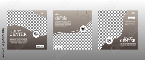 Beauty Center Social Media Post Banner Flyer Template Design, design concept of professional skin care, hair spa, hair mask, hairdresser, cosmetic sale, makeup, etc