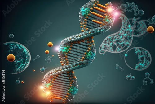science and technology genetic correction of human cells by means of gene therapy, created with generative ai