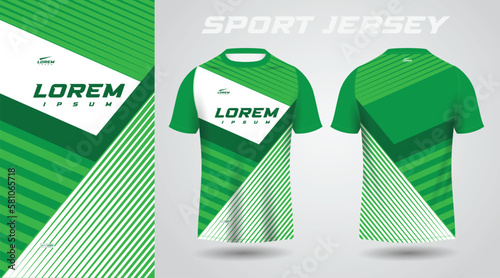 green shirt soccer football sport jersey template design mockup