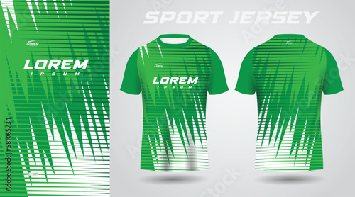 green shirt soccer football sport jersey template design mockup