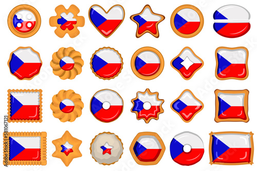 Homemade cookie with flag country Czech in tasty biscuit