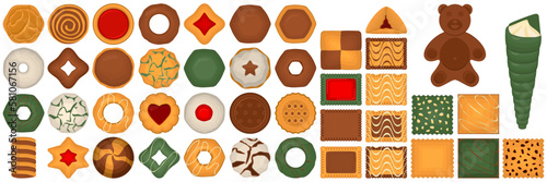 Big set homemade cookie different taste in pastry biscuit