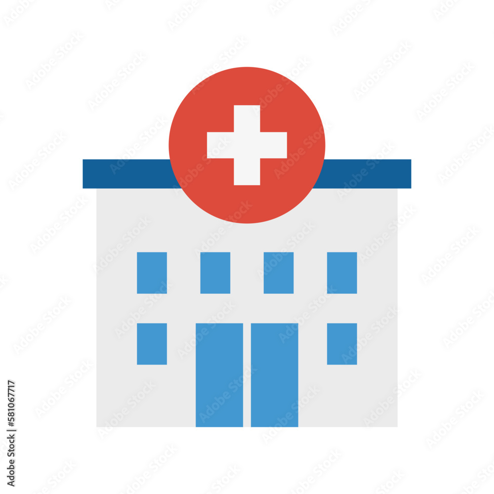 Fototapeta premium Hospital building, medical icon.