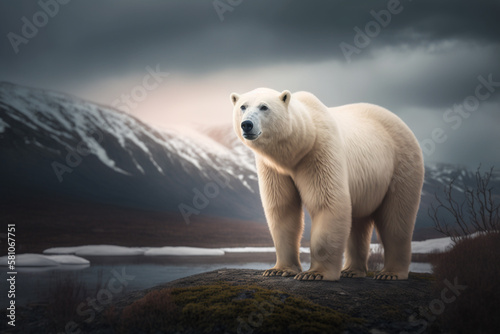 Polar bears in the arctic. Generative ai.