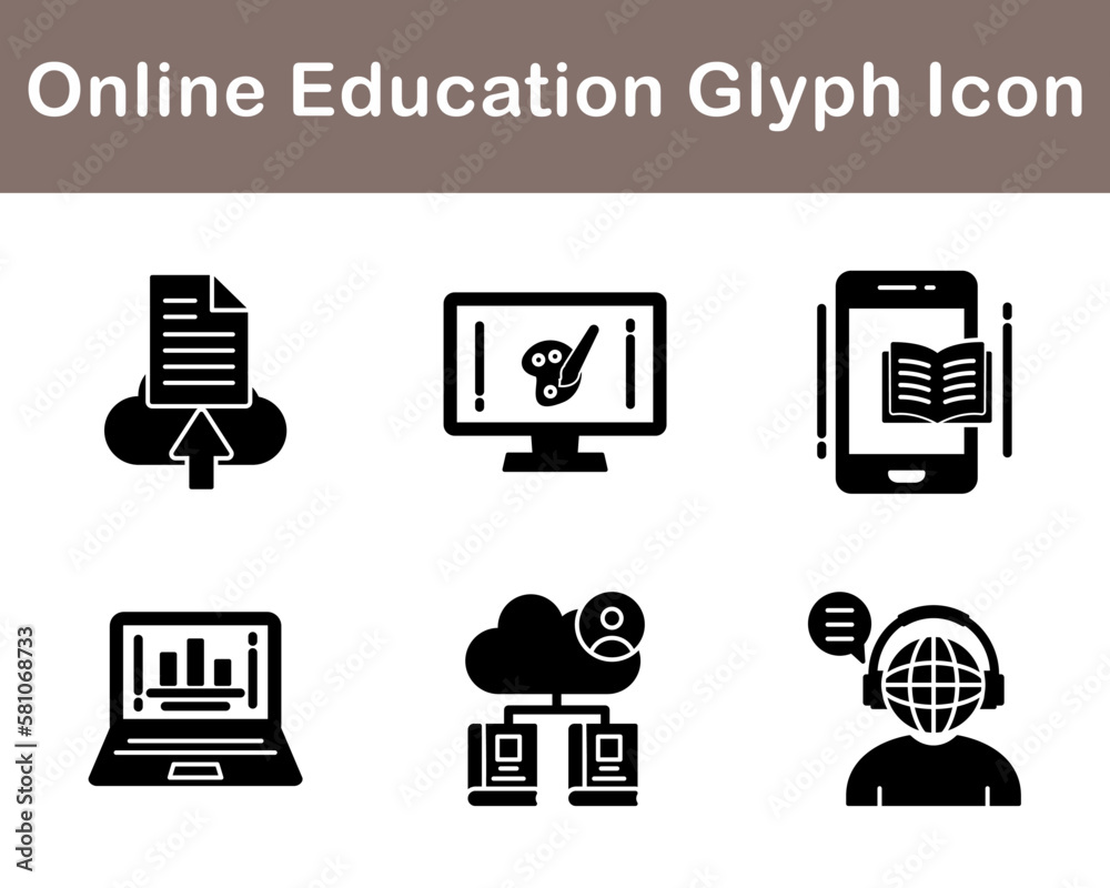 Online Education Vector Icon Set