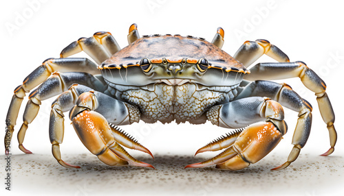 isolated crab, white background, generative ai