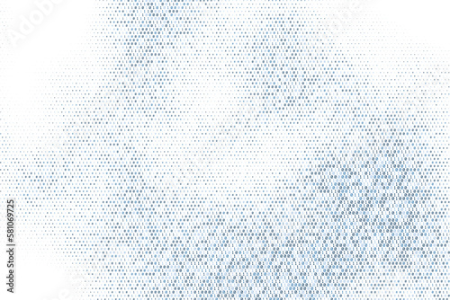 Blue random digital data matrix of binary code numbers isolated on a white background with a copy text space in the middle. Technology, coding, or big data concept. Vector illustration