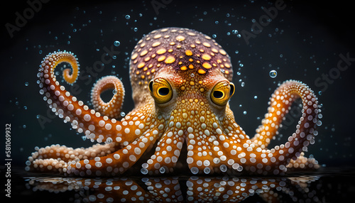 sea octopus, fishmonger, isolated, white background, generative ai