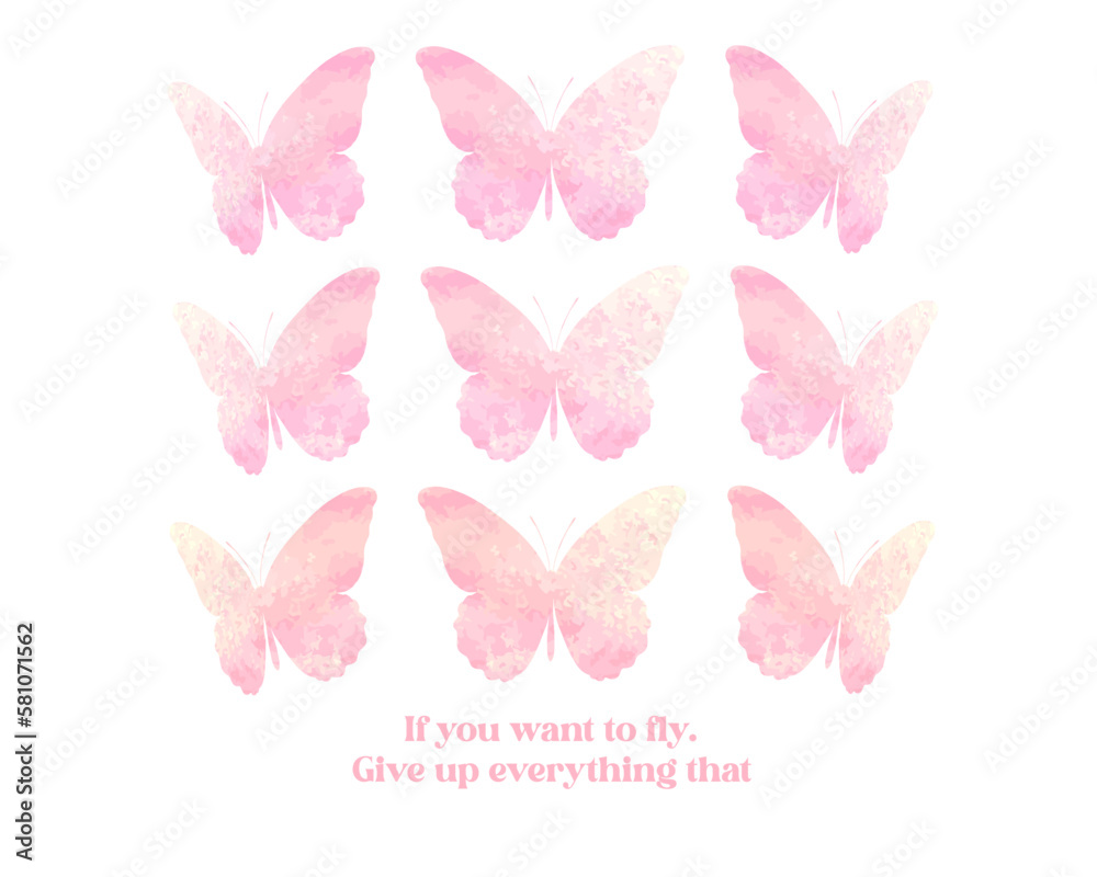 pink watercolor butterfly with positive quote pink watercolor butterfly with positive quote
