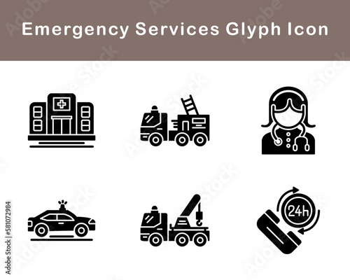 Emergency Services Vector Icon Set