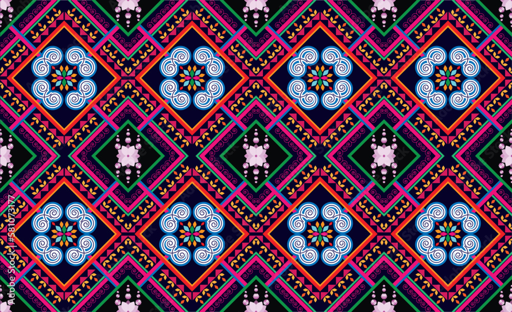 Tribal Pattern Background geometric ethnic Oriental traditional Design for seamless,carpet,wallpaper,clothing,wrapping,fabric,Vector illustration.