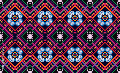 Tribal Pattern Background geometric ethnic Oriental traditional Design for seamless,carpet,wallpaper,clothing,wrapping,fabric,Vector illustration.