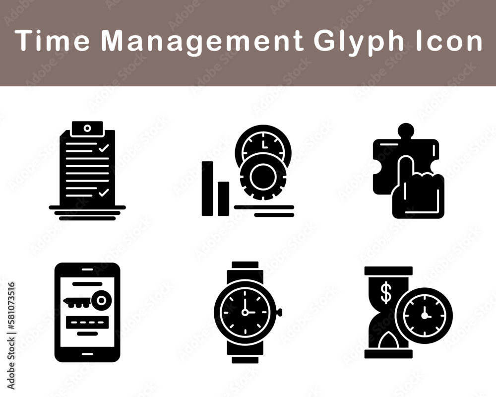 Time Management Vector Icon Set Time Management Vector Icon Set