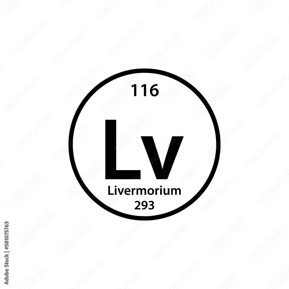 Livermorium element periodic table icon vector logo design template Livermorium element periodic table icon vector logo design template