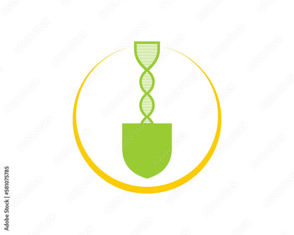 Combination shovel with DNA Helix logo Combination shovel with DNA Helix logo