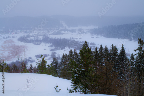 Sortavala, Republic of Karelia. Mount Paaso in winter photo