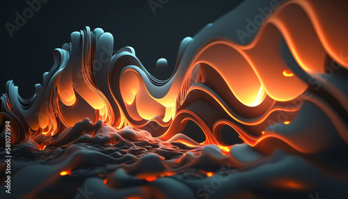 Abstract Flowing Sound Waves, Beauty of Sound and Music, Generative AI