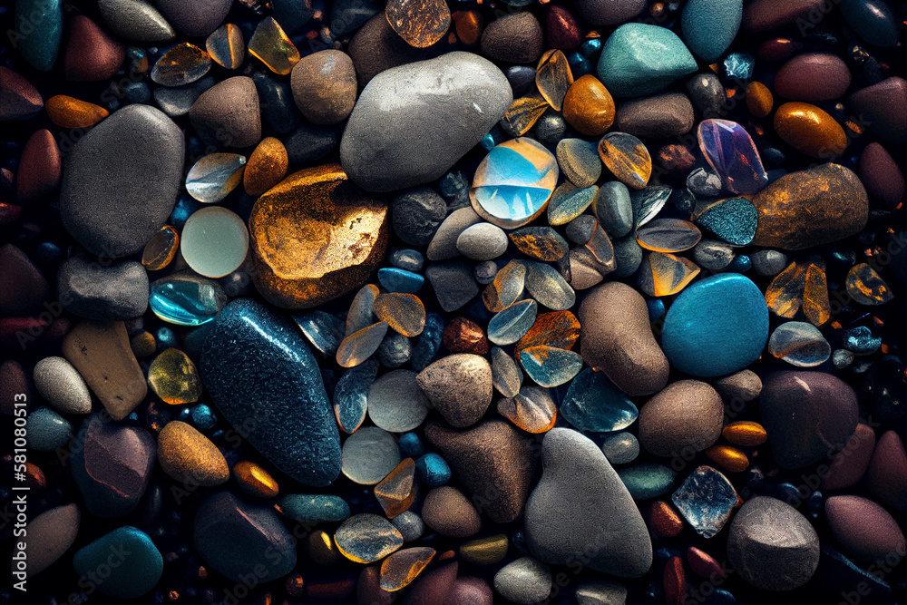 Stones background. Pebbles. generative ai Stones background. Pebbles. generative ai