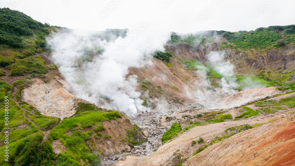 Russia. Kamchatka. The mountains and the Valley of Geysers.