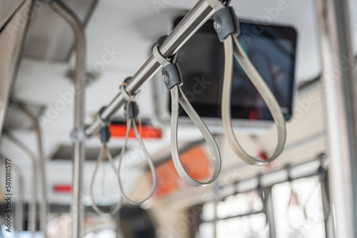 Grey Straps For Bus Riders In Rome Italy © Beppe Castro
