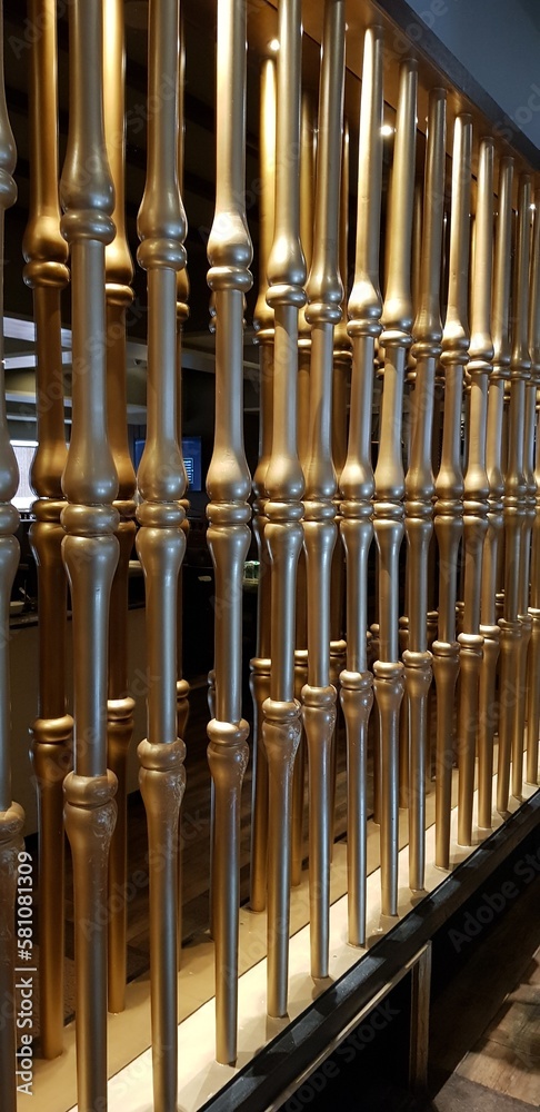 Wooden -Golden finish Designer Partition. Wooden -Golden finish Designer Partition.