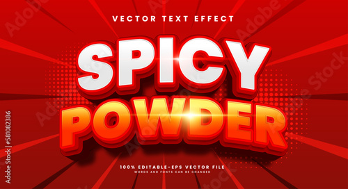 Spicy powder 3d editable vector text style effect, suitable for spicy tasty.