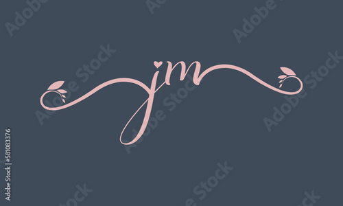 JM initial handwriting logo template vector illustration Background design.