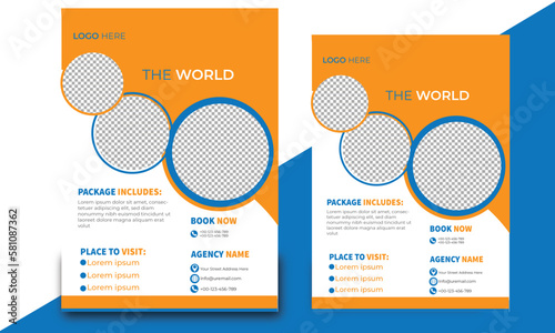 ravel flyer Design. Summer travel agency promotion template design. Travel flyer template design. Travel flyer template design with contact and venue details. Summer travel agency promotion template.